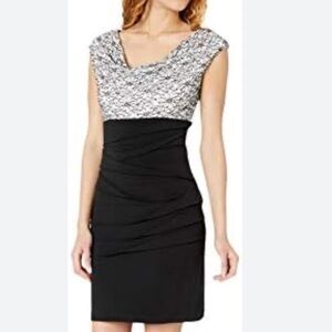 Connected Apparel Women’s Ruched
Lace Sequins Sheath Fitted Dress size 12 NEW